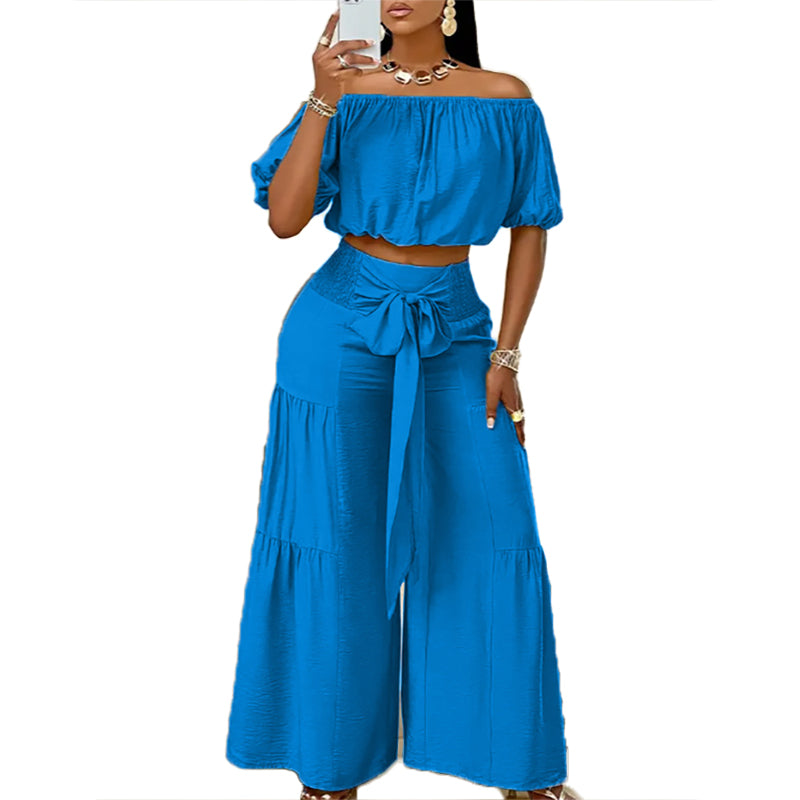 Conjunto Dos Piezas Hombros Descubiertos Wide-Leg