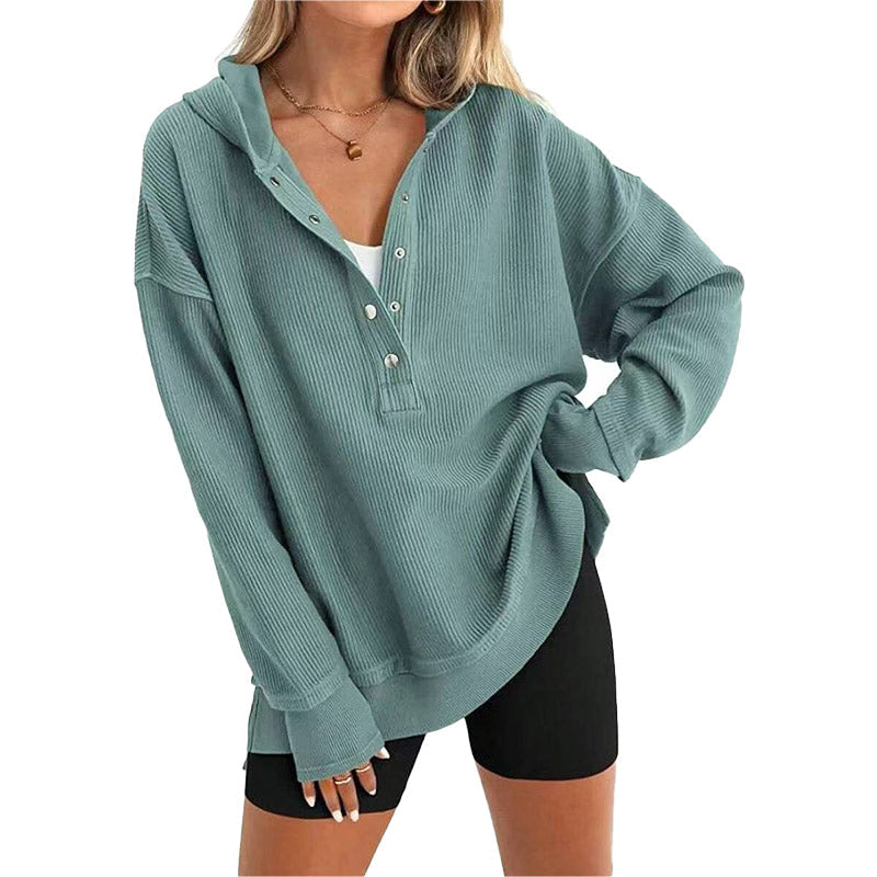 Sudadera de Canalé con Capucha Relajada