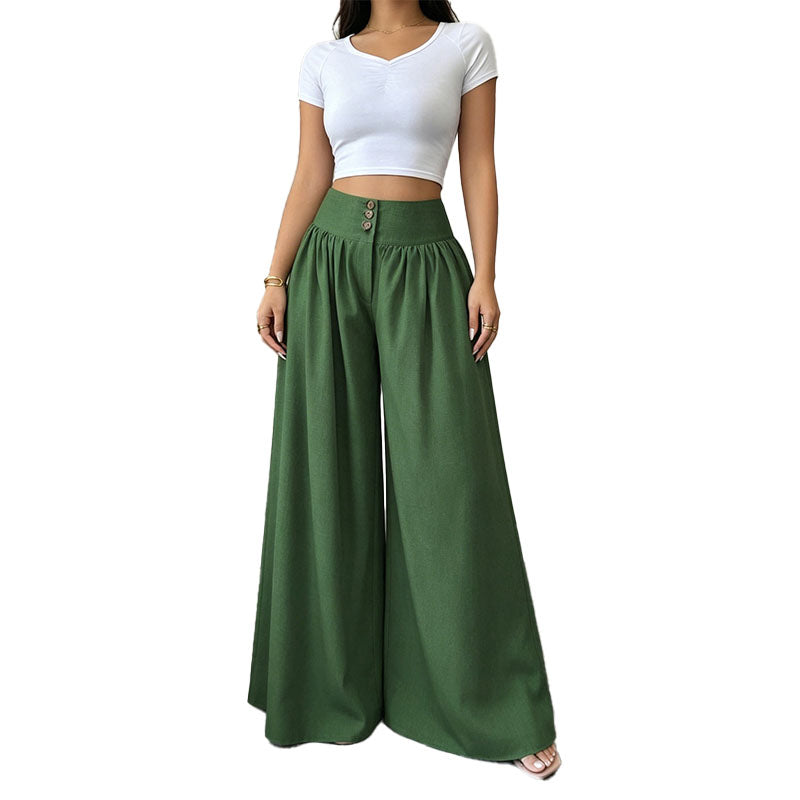 Pantalón Wide-Leg Plisado Tailored