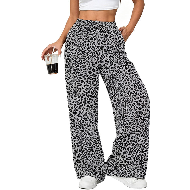 Pantalón Wide-Leg Estampado Leopardo