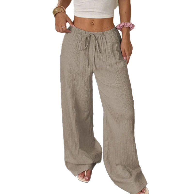 Pantalón Wide-Leg Relajado con Cordón