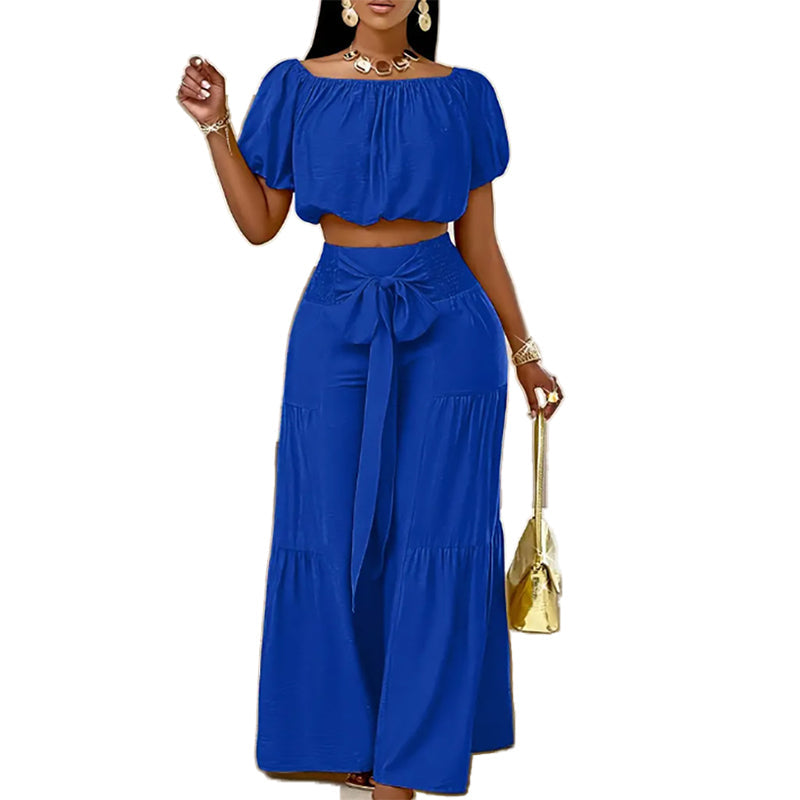 Conjunto Dos Piezas Hombros Descubiertos Wide-Leg