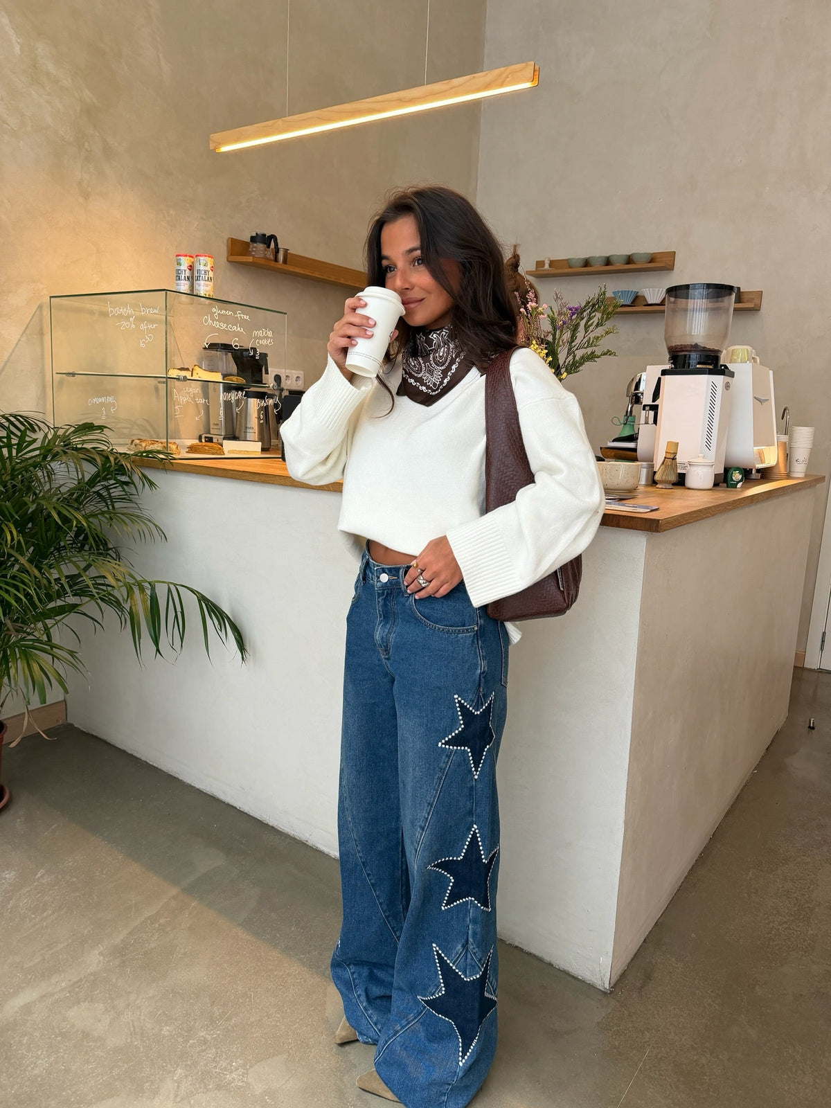Stella | Vaqueros Wide-Leg de Tiro Alto con Estrella
