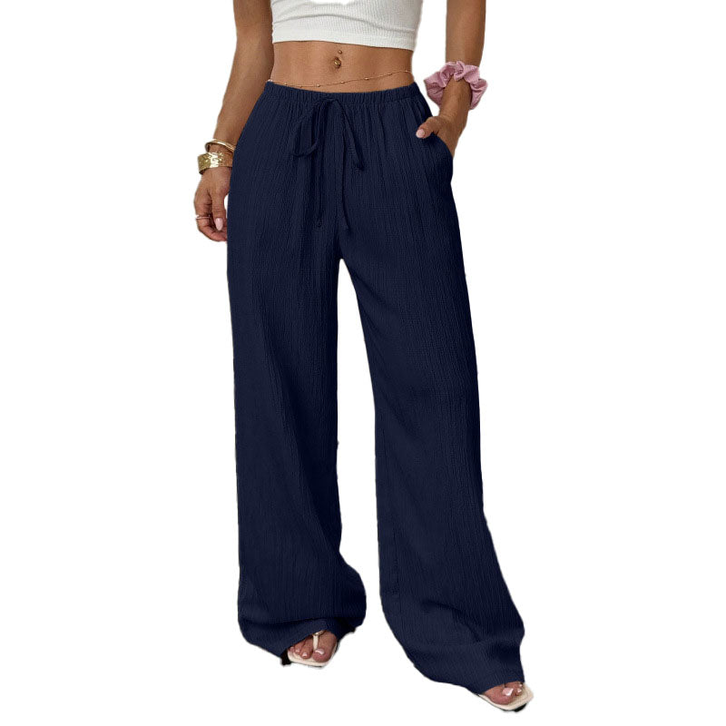 Pantalón Wide-Leg Relajado con Cordón