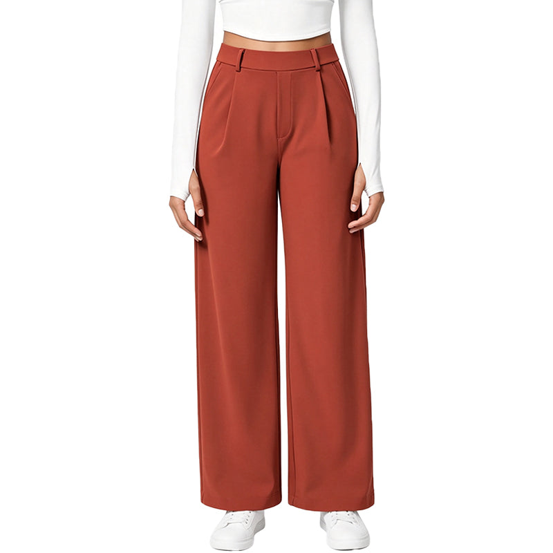 Pantalón Tailored Wide-Leg de Tiro Alto