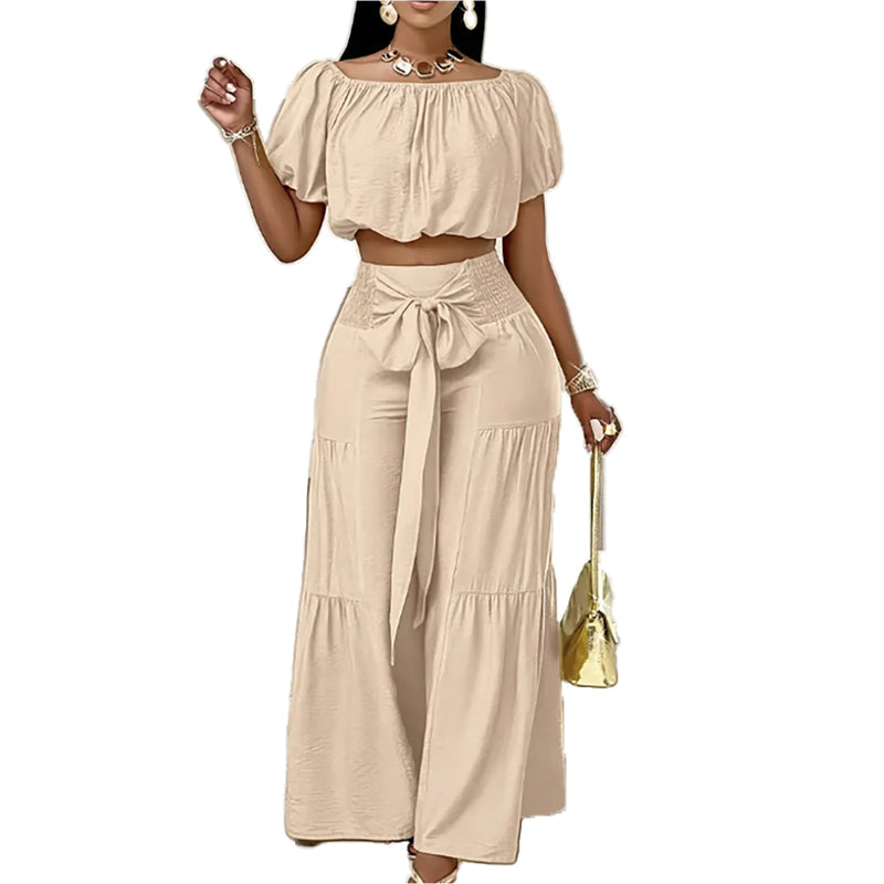 Conjunto Dos Piezas Hombros Descubiertos Wide-Leg