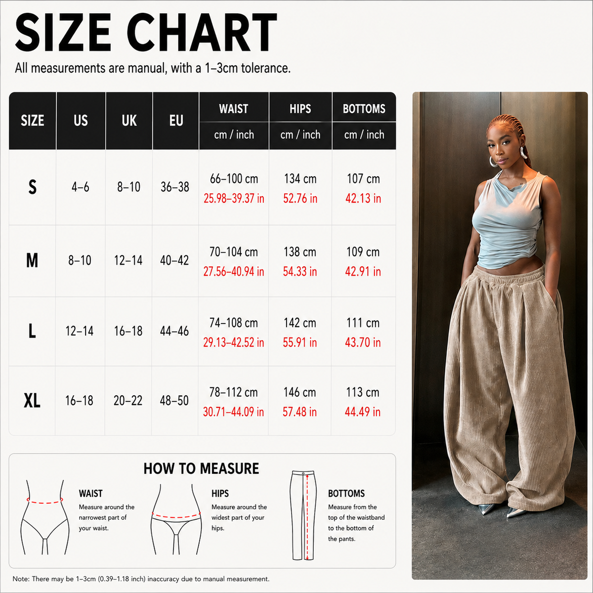 Pantalón Wide-Leg Pana Relajado