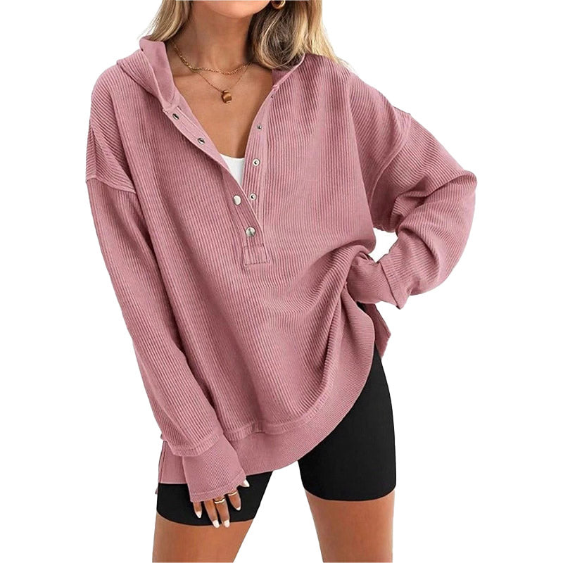 Sudadera de Canalé con Capucha Relajada