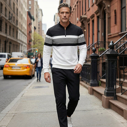 Timeless Zip-Neck Knit Sweater | Elvara House