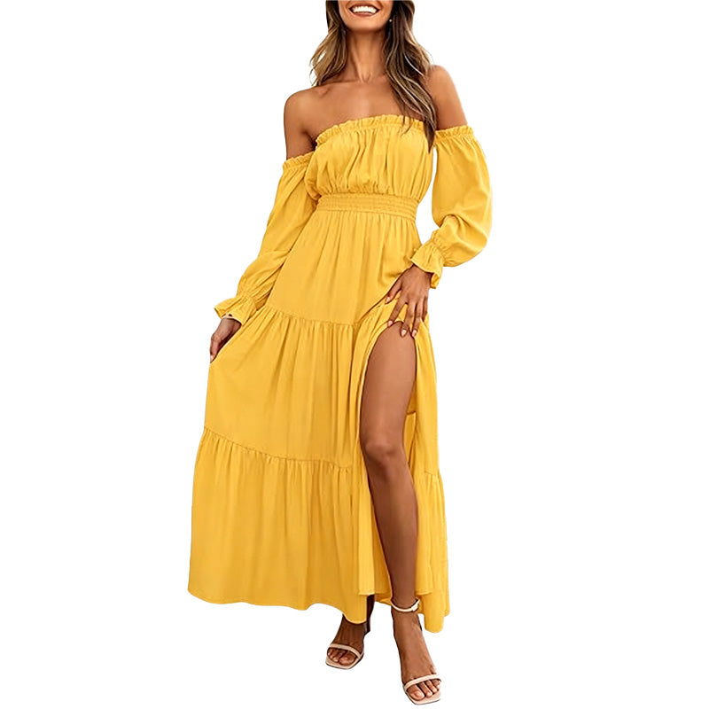 Vestido Boho Verano Hombros Descubiertos