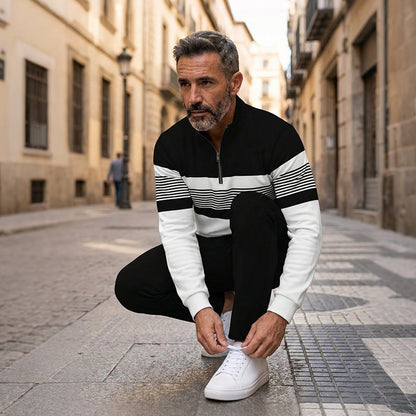 Timeless Zip-Neck Knit Sweater | Elvara House