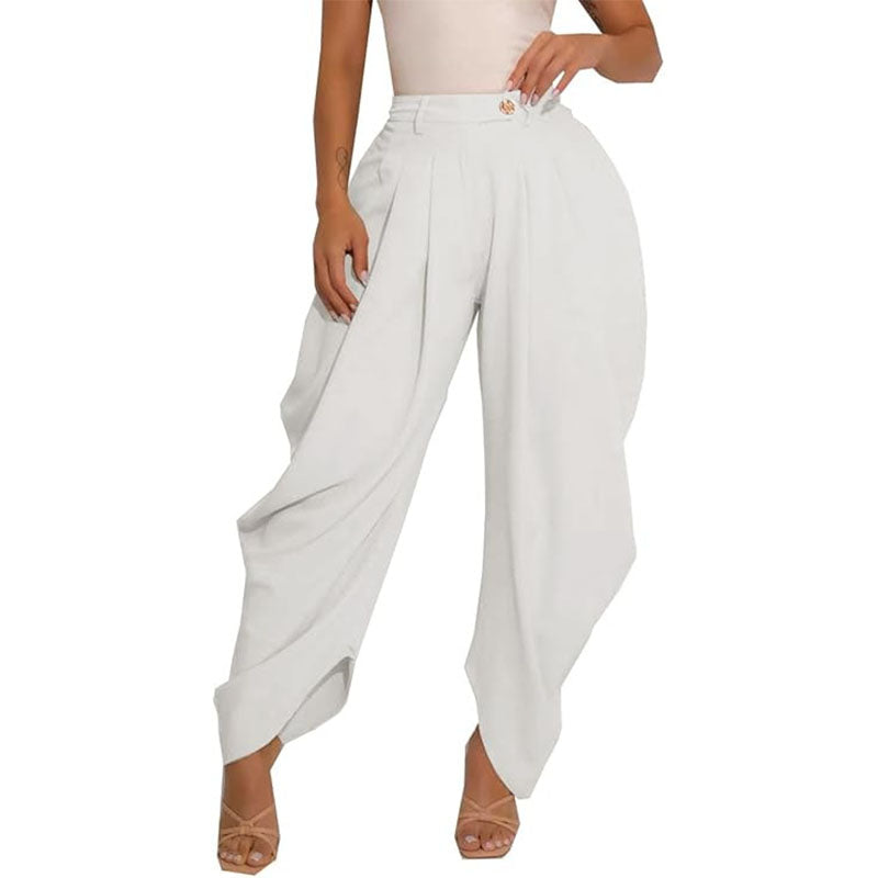 Pantalón Wide-Leg Plisado Tiro Alto Elegante