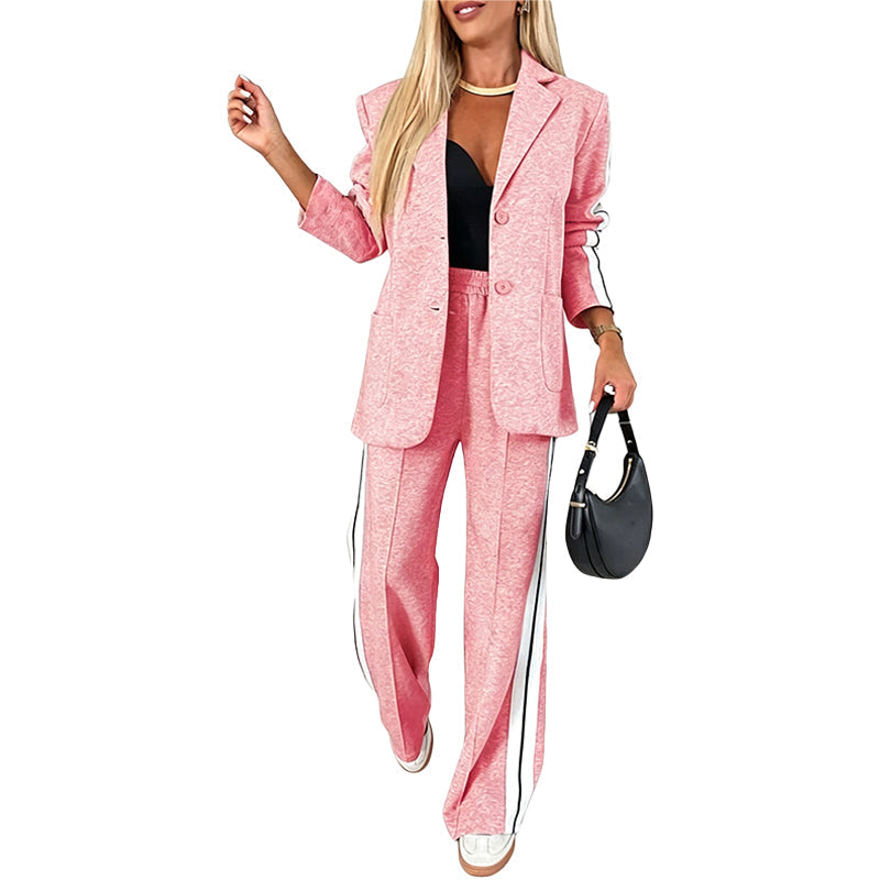 Conjunto Blazer con Rayas de Contraste