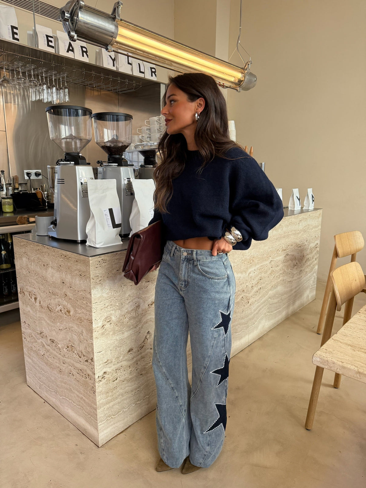 Stella | Vaqueros Wide-Leg de Tiro Alto con Estrella