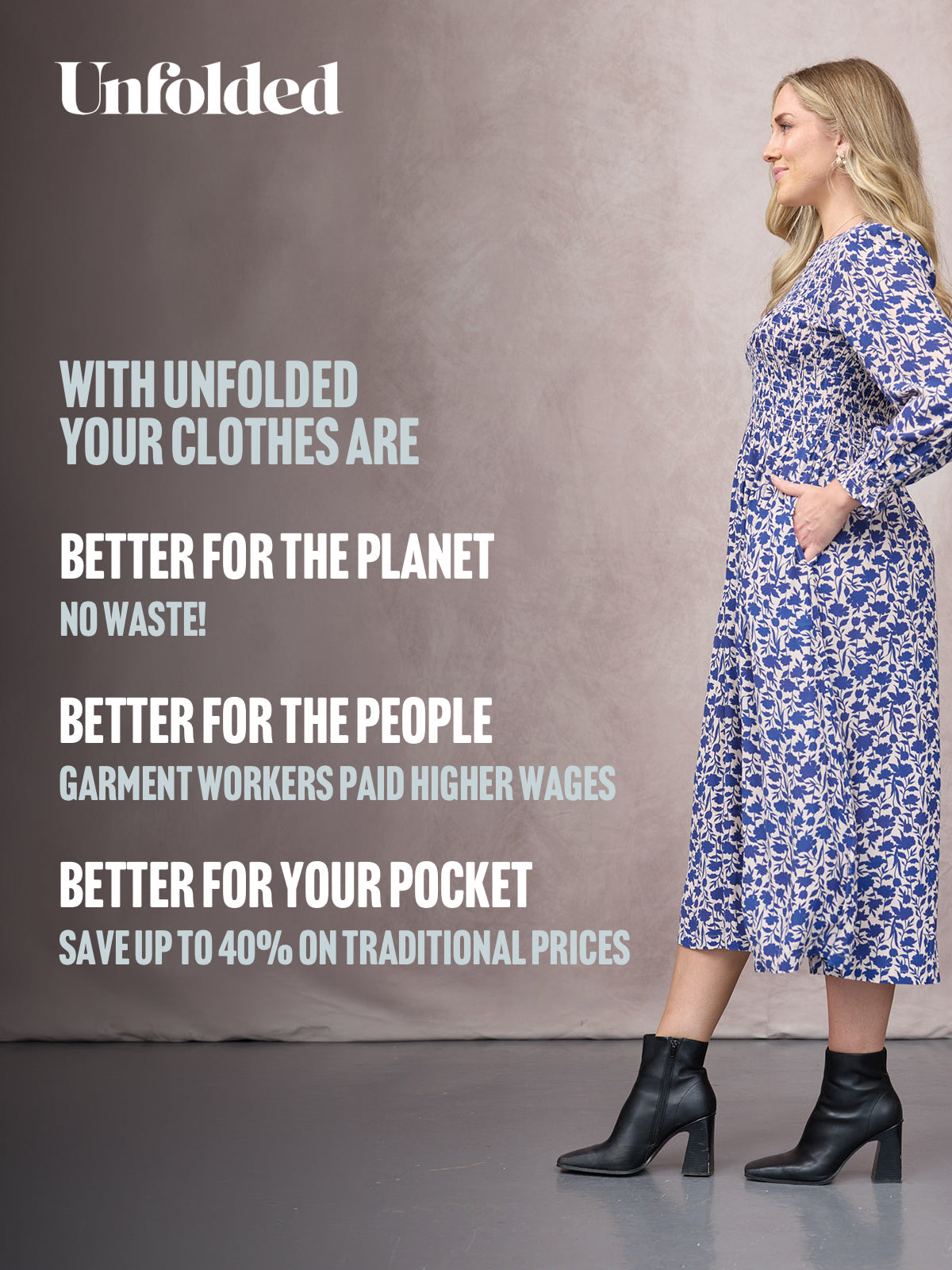 Jenny Shirred Bodice Dress - Navy Shadow Floral Print