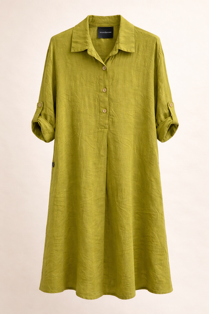 Bianca linen dress pistachio
