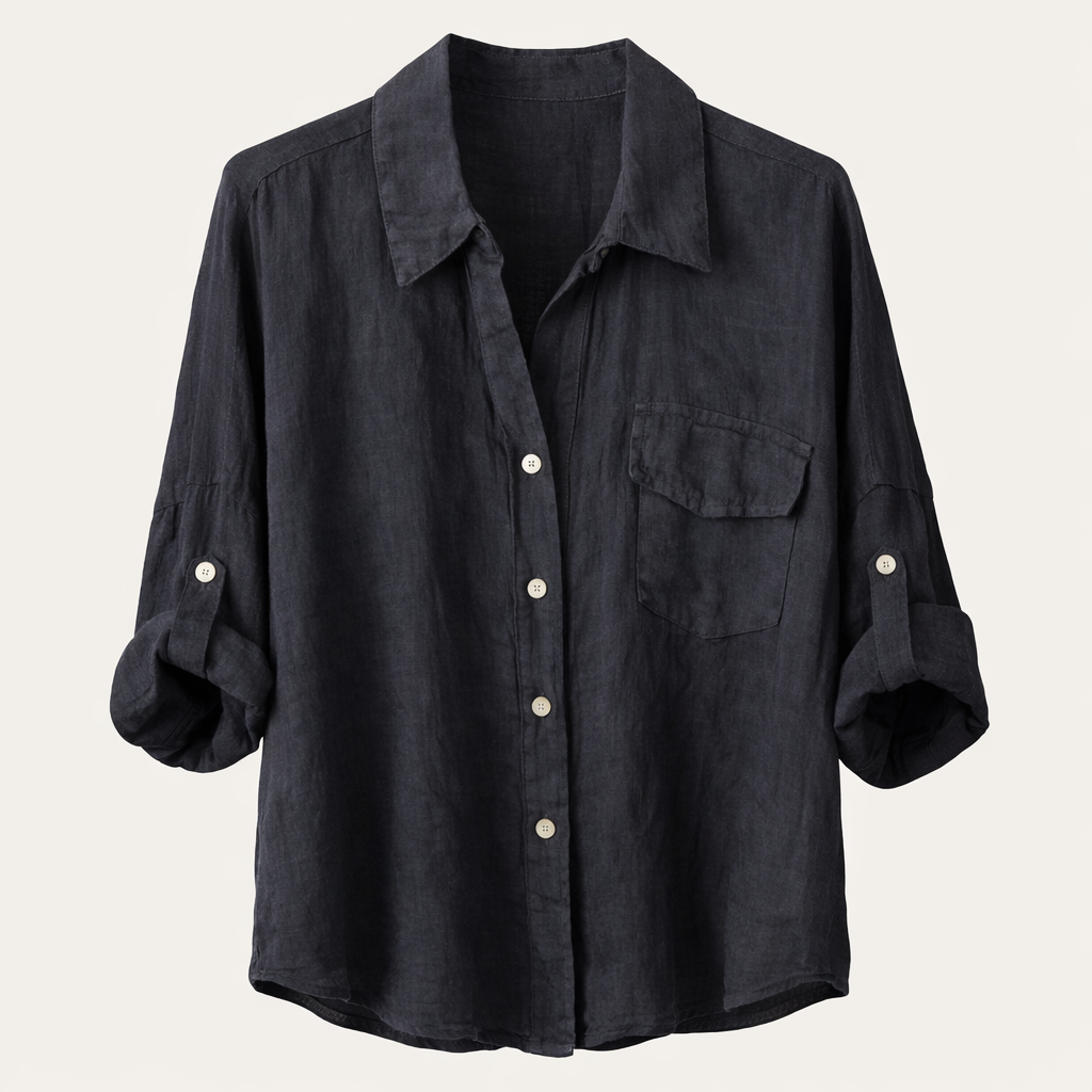 frederica linen shirt black