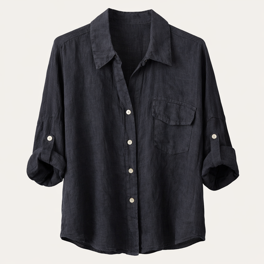 frederica linen shirt black
