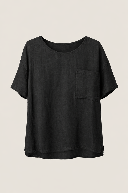 Emilia Linen Blouse black