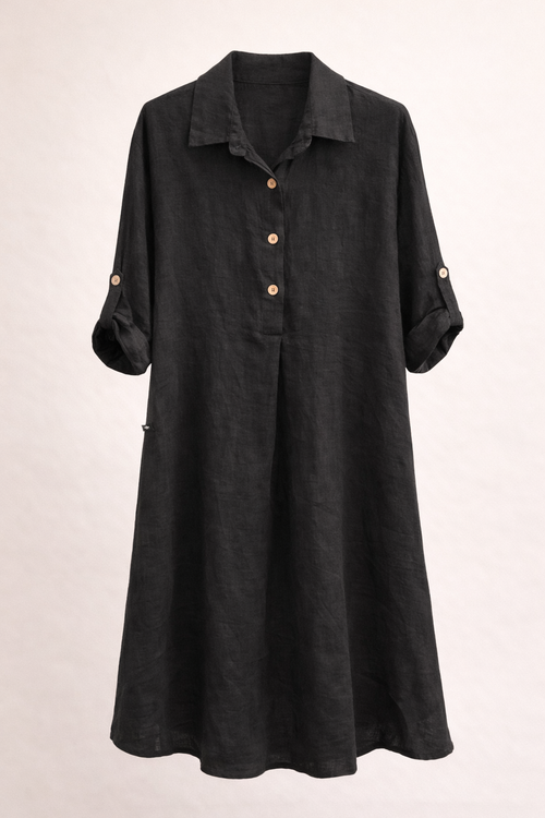 Bianca linen dress black