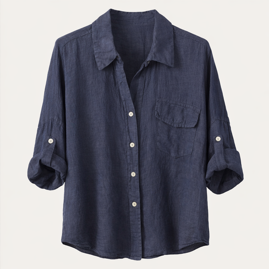 frederica linen shirt navy