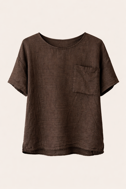 Emilia Linen Blouse cacau