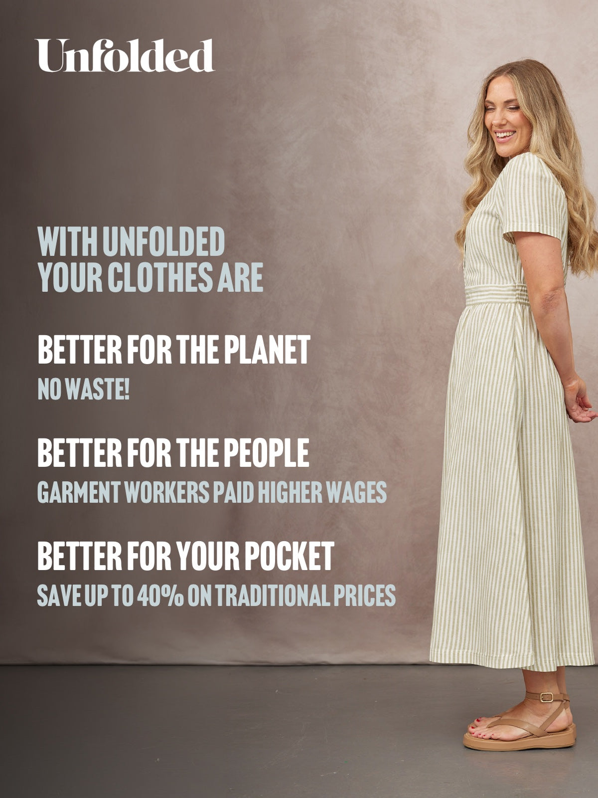 Diana Stripe Dress - Green & White