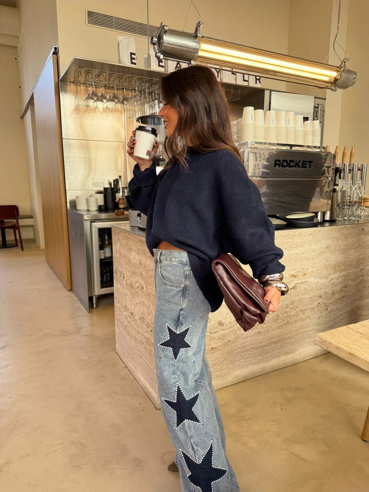 Stella | Vaqueros Wide-Leg de Tiro Alto con Estrella
