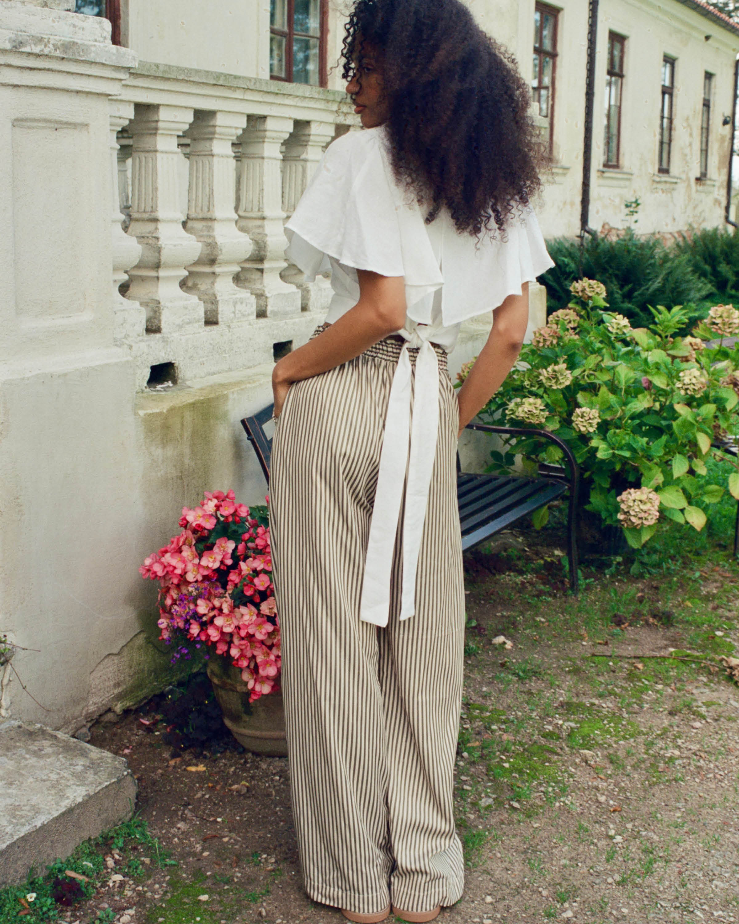 Paros Pants Green Stripe