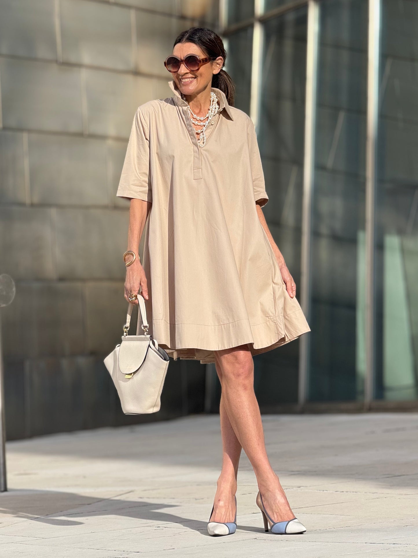 Dress Laetitia Beige | Elvara House