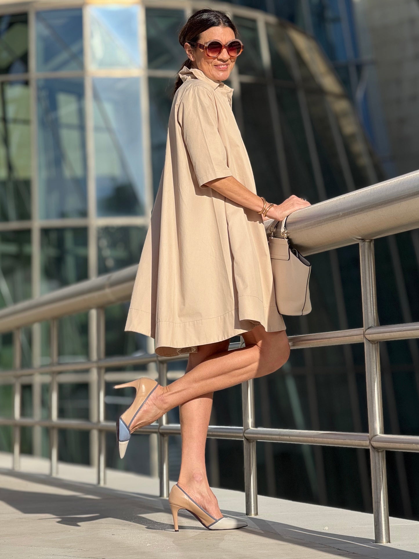 Dress Laetitia Beige | Elvara House