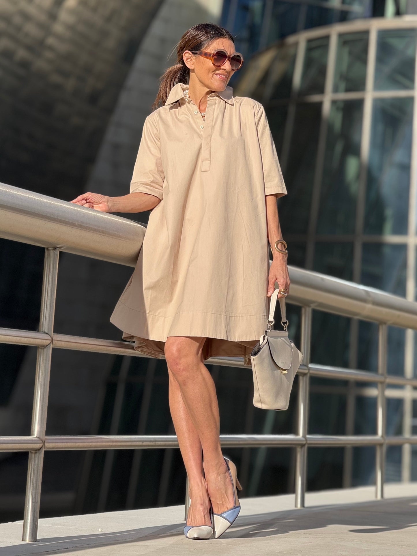 Dress Laetitia Beige | Elvara House