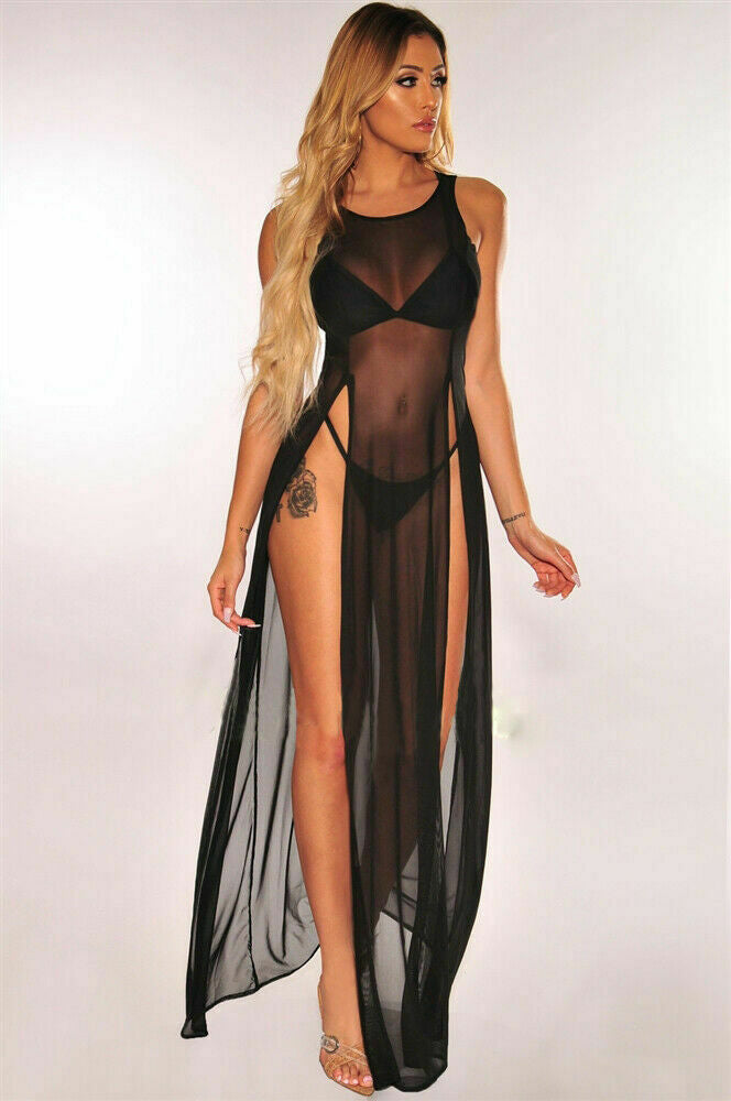 Vestido Largo Semitransparente Cover-Up