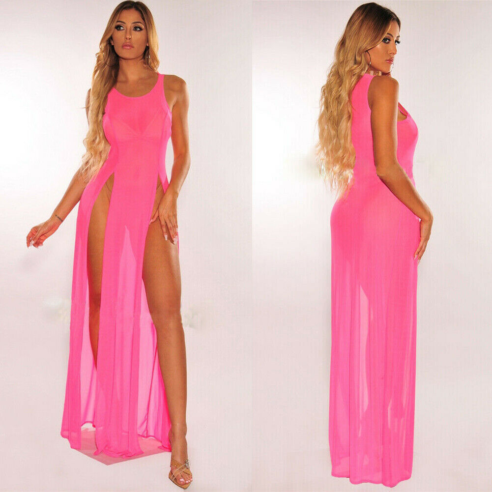 Vestido Largo Semitransparente Cover-Up