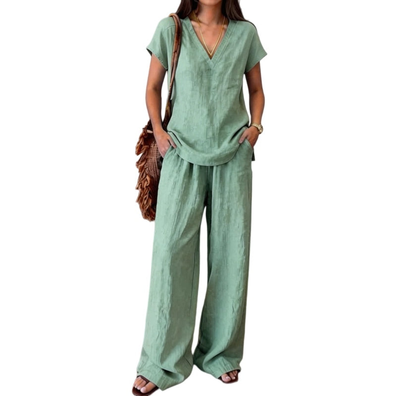 Conjunto Mezcla de Lino Manga Corta