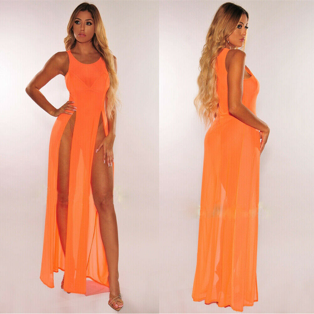 Vestido Largo Semitransparente Cover-Up
