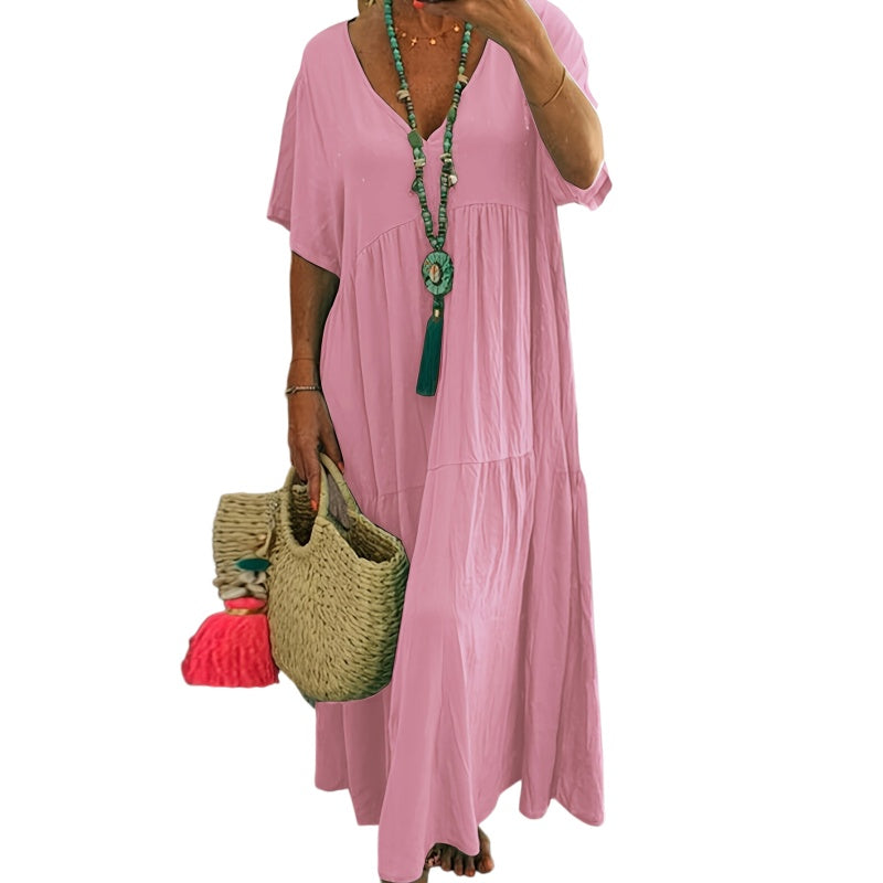 Vestido Largo Escote V Relajado