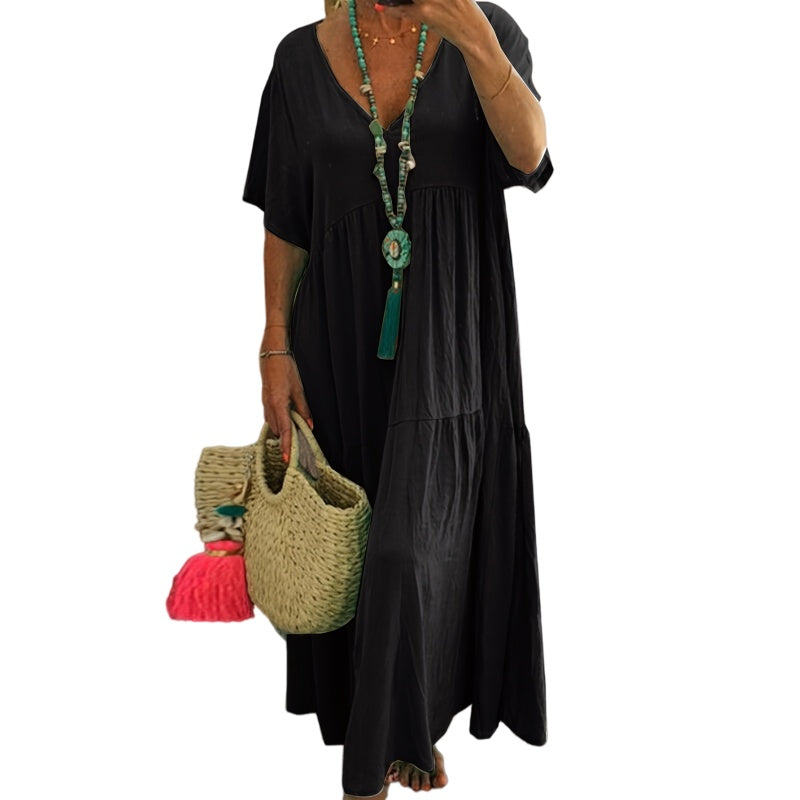 Vestido Largo Escote V Relajado