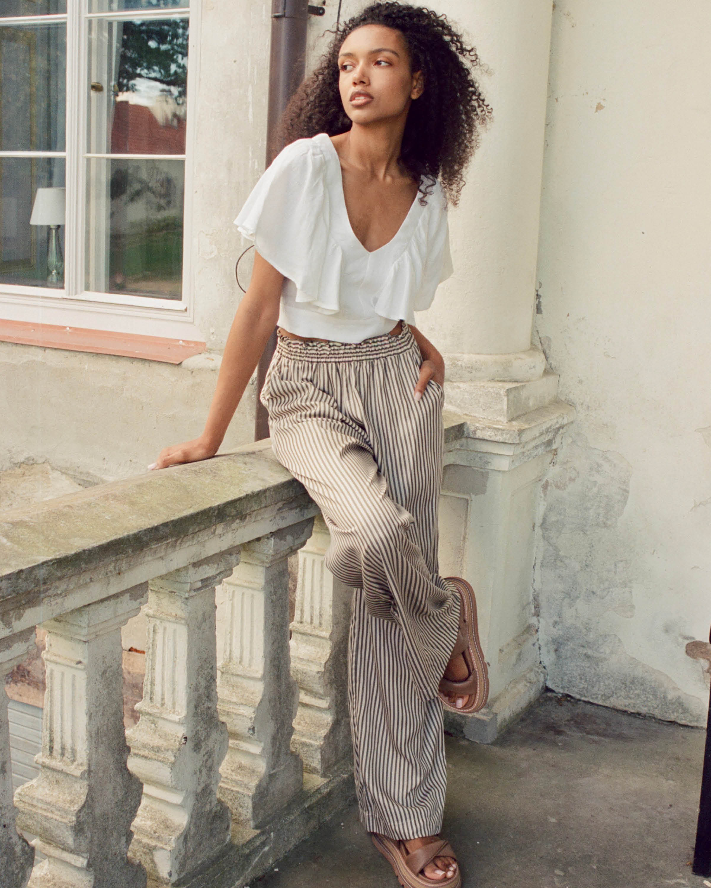 Paros Pants Green Stripe