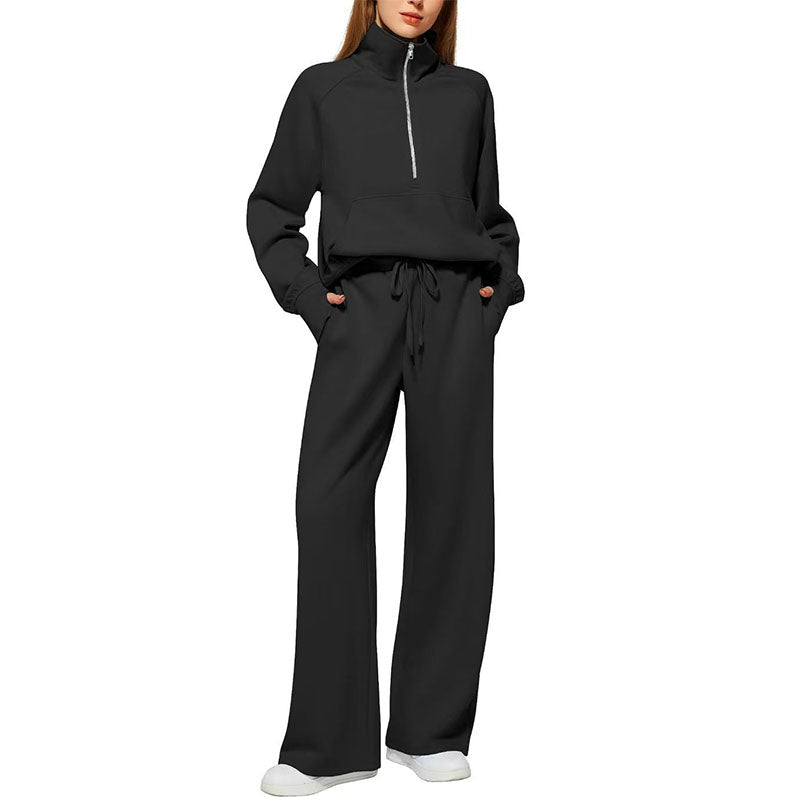 Conjunto Lounge Wide-Leg Media Cremallera