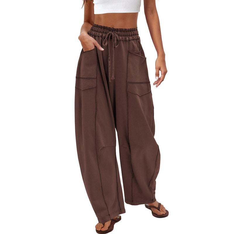 Pantalón Wide-Leg con Costuras de Contraste
