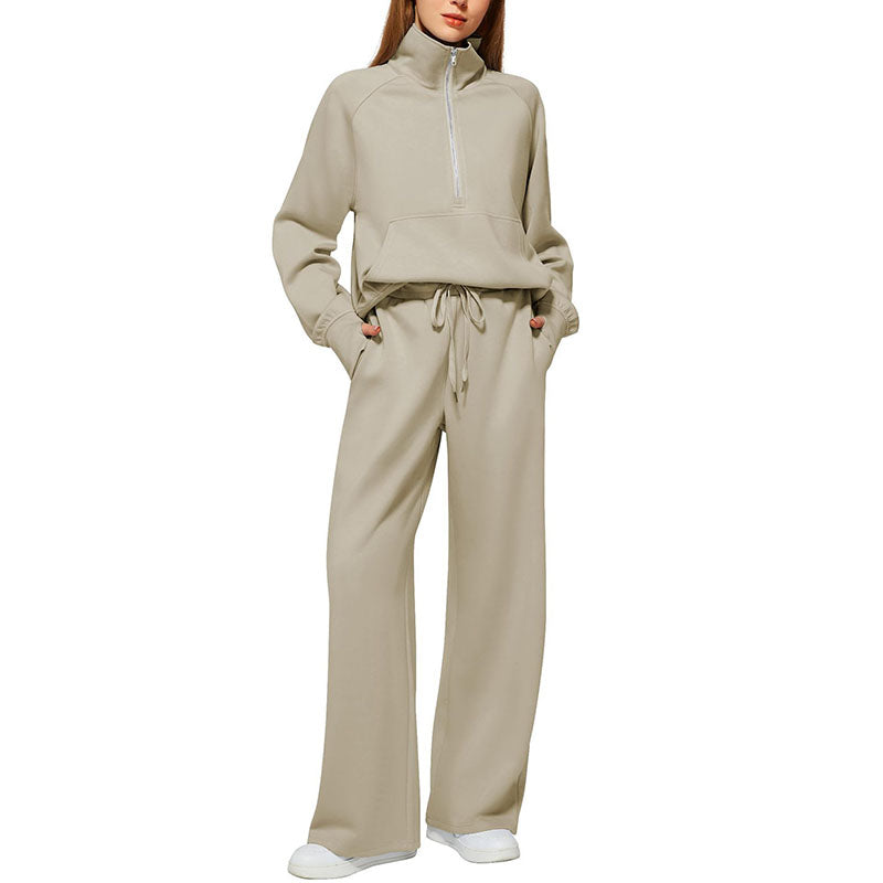 Conjunto Lounge Wide-Leg Media Cremallera