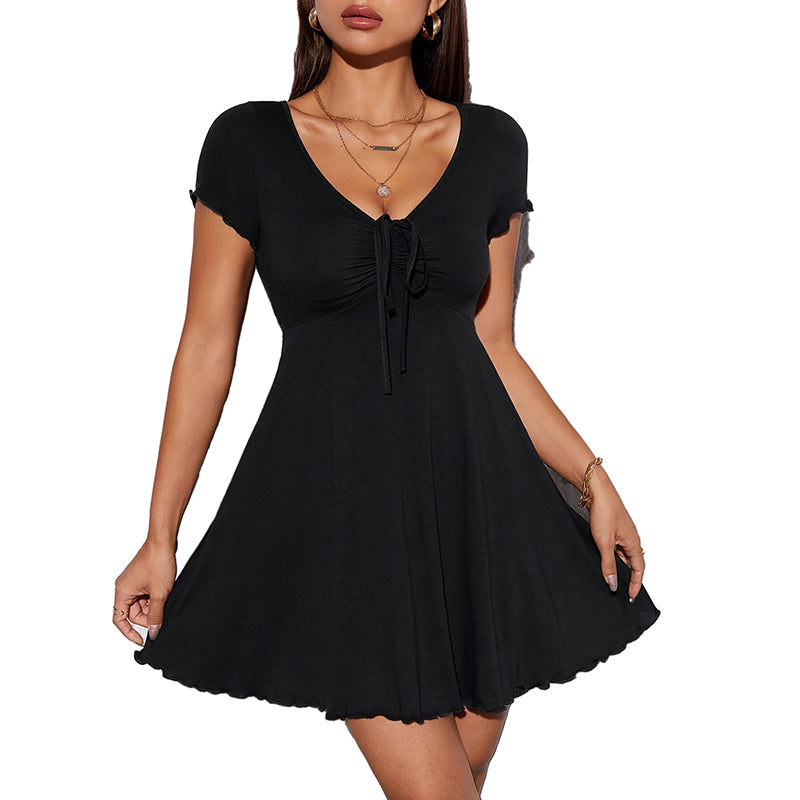 Vestido Corto Casual con Estiramiento Suave