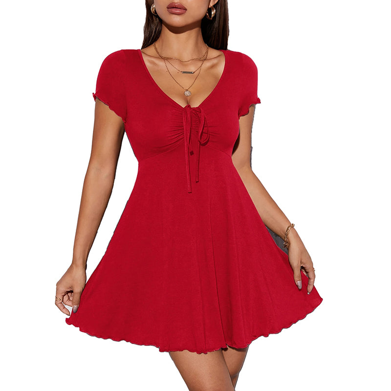 Vestido Corto Casual con Estiramiento Suave
