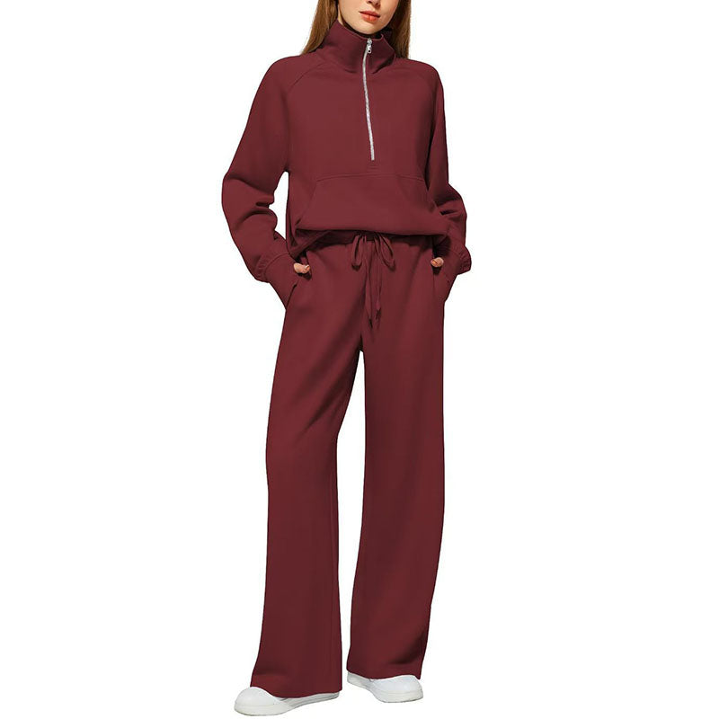 Conjunto Lounge Wide-Leg Media Cremallera