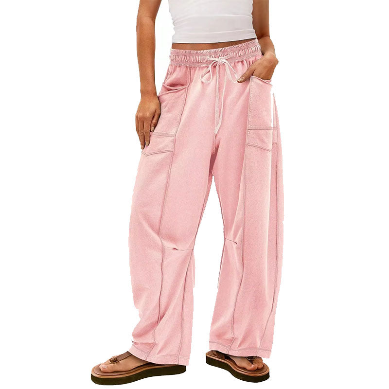 Pantalón Wide-Leg con Costuras de Contraste