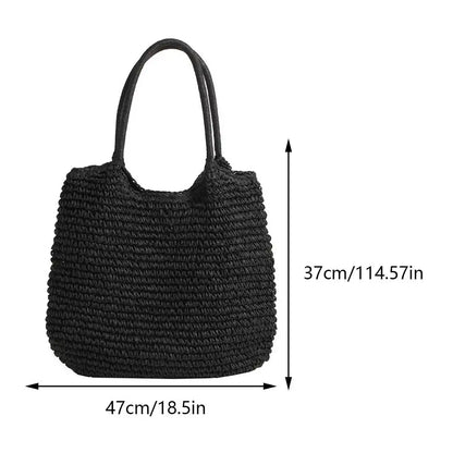 Sac Cabas en Paille | Grand Sac à Épaule Vintage