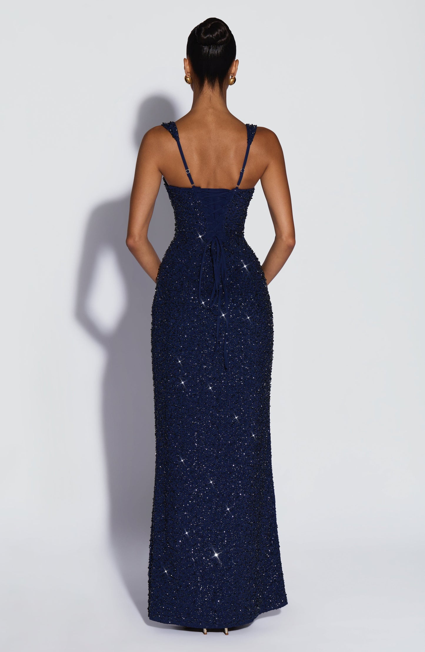 Calanthe Maxi Dress - Navy Sparkle | Elvara House