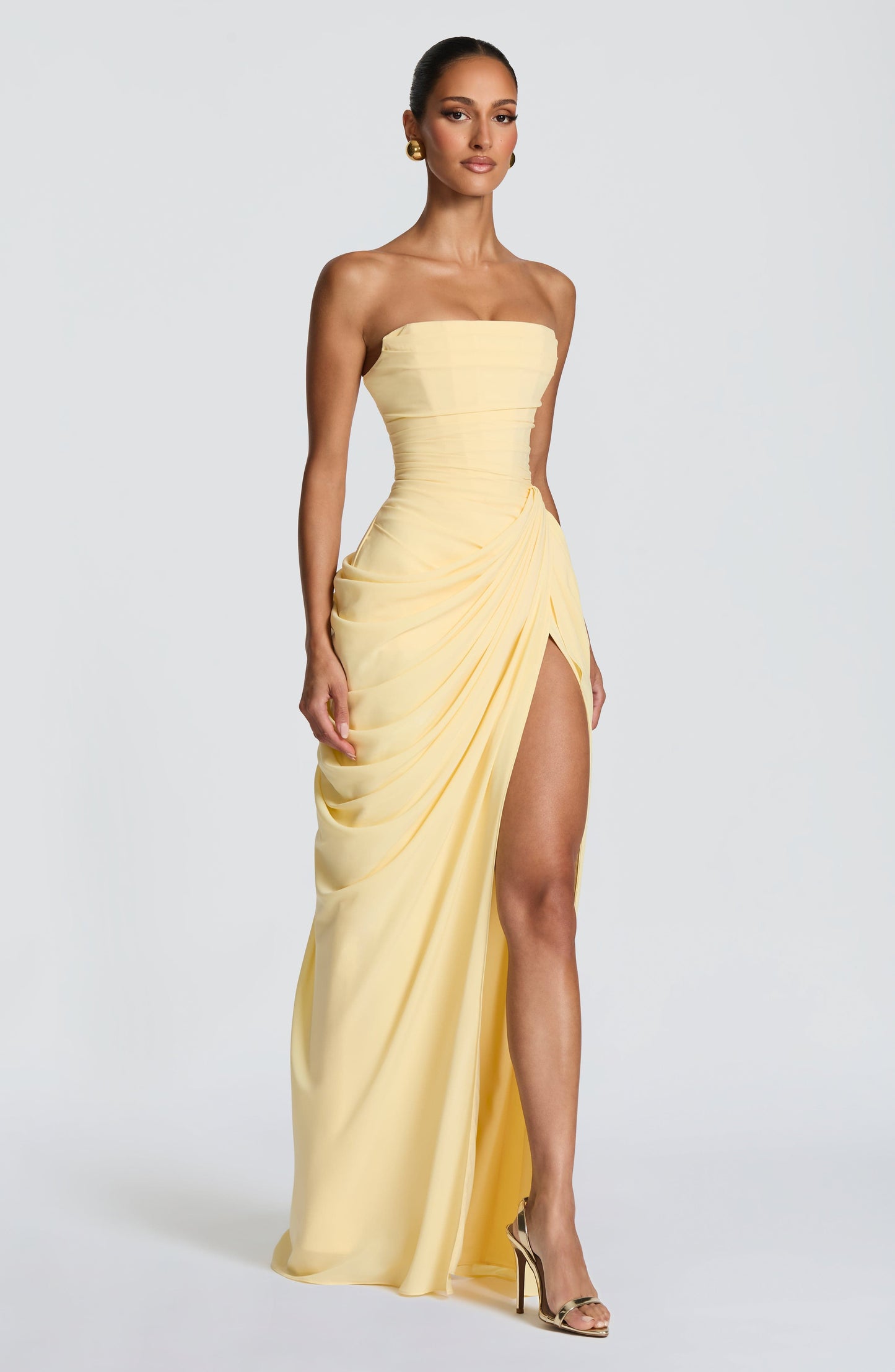 Cyra Maxi Dress - Lemon | Elvara House