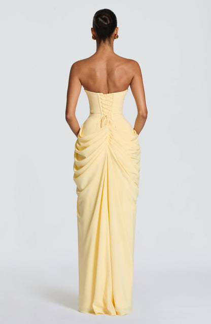 Cyra Maxi Dress - Lemon | Elvara House
